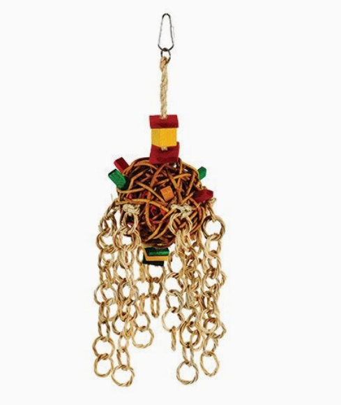 Medium Vineball and Ringlets Bird Toy